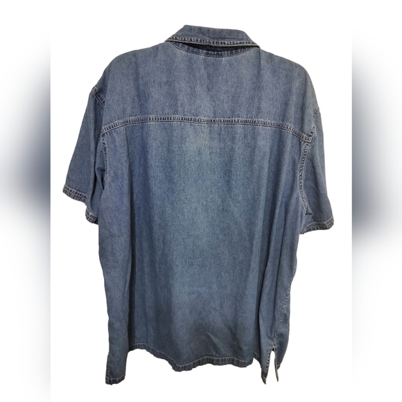 1801)Vtg Bobbie Brooks Short Sleeve Floral Butterfly Button down Denim Top 22/24 - Picture 4 of 7